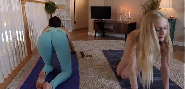  Krissy Lynn and Emma Starletto Having A Private Yoga Session